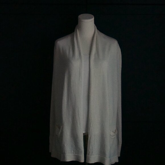 Talbots | Merino Wool Open Cardigan in Cream - Picture 1 of 6